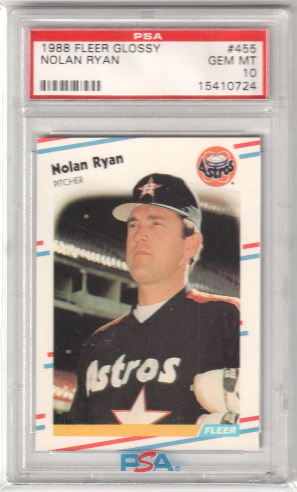 NOLAN RYAN 1988 Fleer Glossy #455 PSA 10 GEM MINT - ASTROS