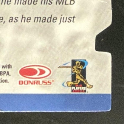 2003 Donruss Elite Aspirations Blue Die Cut Adrian Beltre /71 card - back bottom right corner close-up