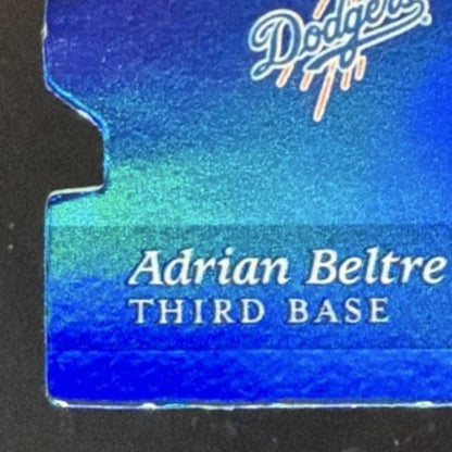 2003 Donruss Elite Aspirations Blue Die Cut Adrian Beltre /71 card - front bottom left corner close-up