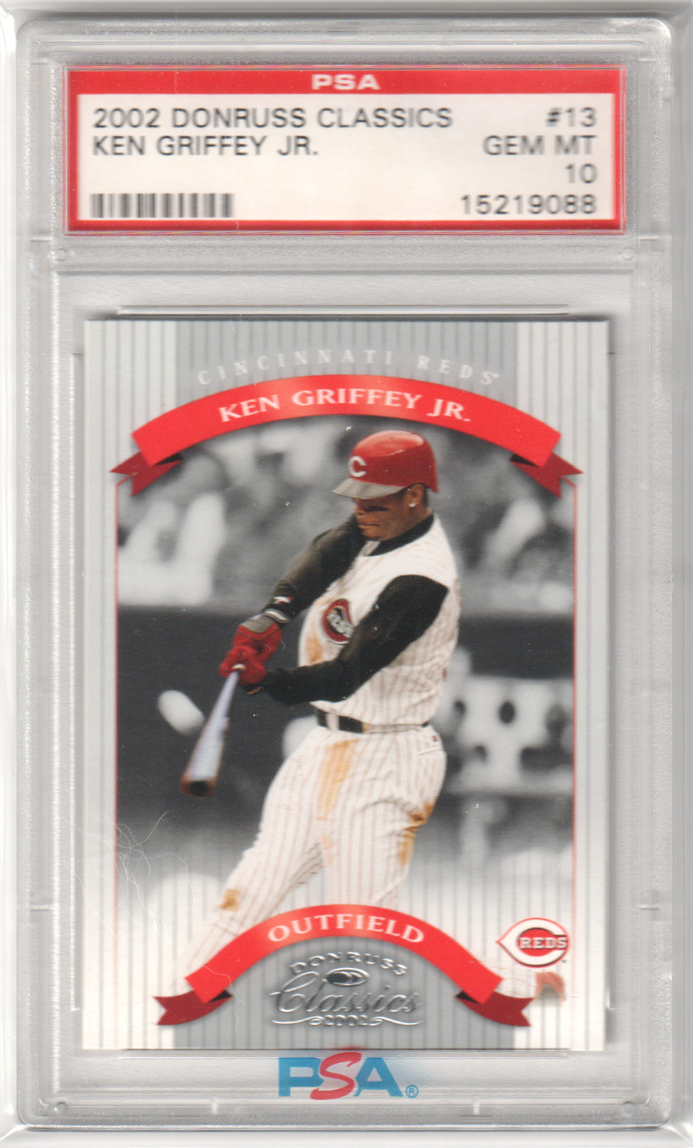 KEN GRIFFEY JR. 2002 Donruss Classics #13 PSA 10 GEM MINT - REDS