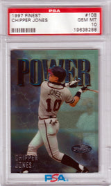 CHIPPER JONES 1997 Topps Finest #108 PSA 10 GEM MINT - BRAVES Pop 7