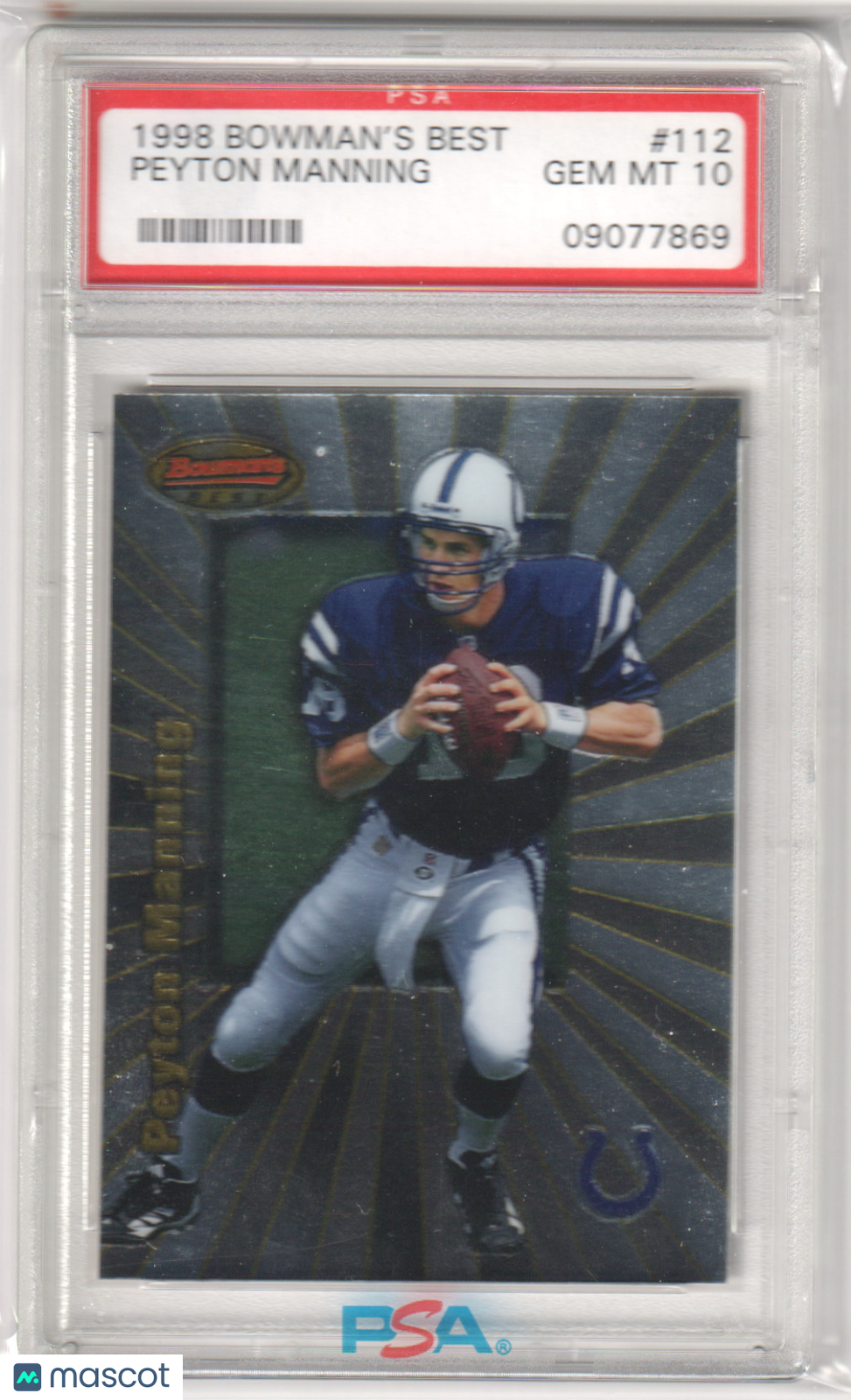 PEYTON MANNING 1998 Bowman's Best RC Rookie #112 PSA 10 GEM MINT - COLTS