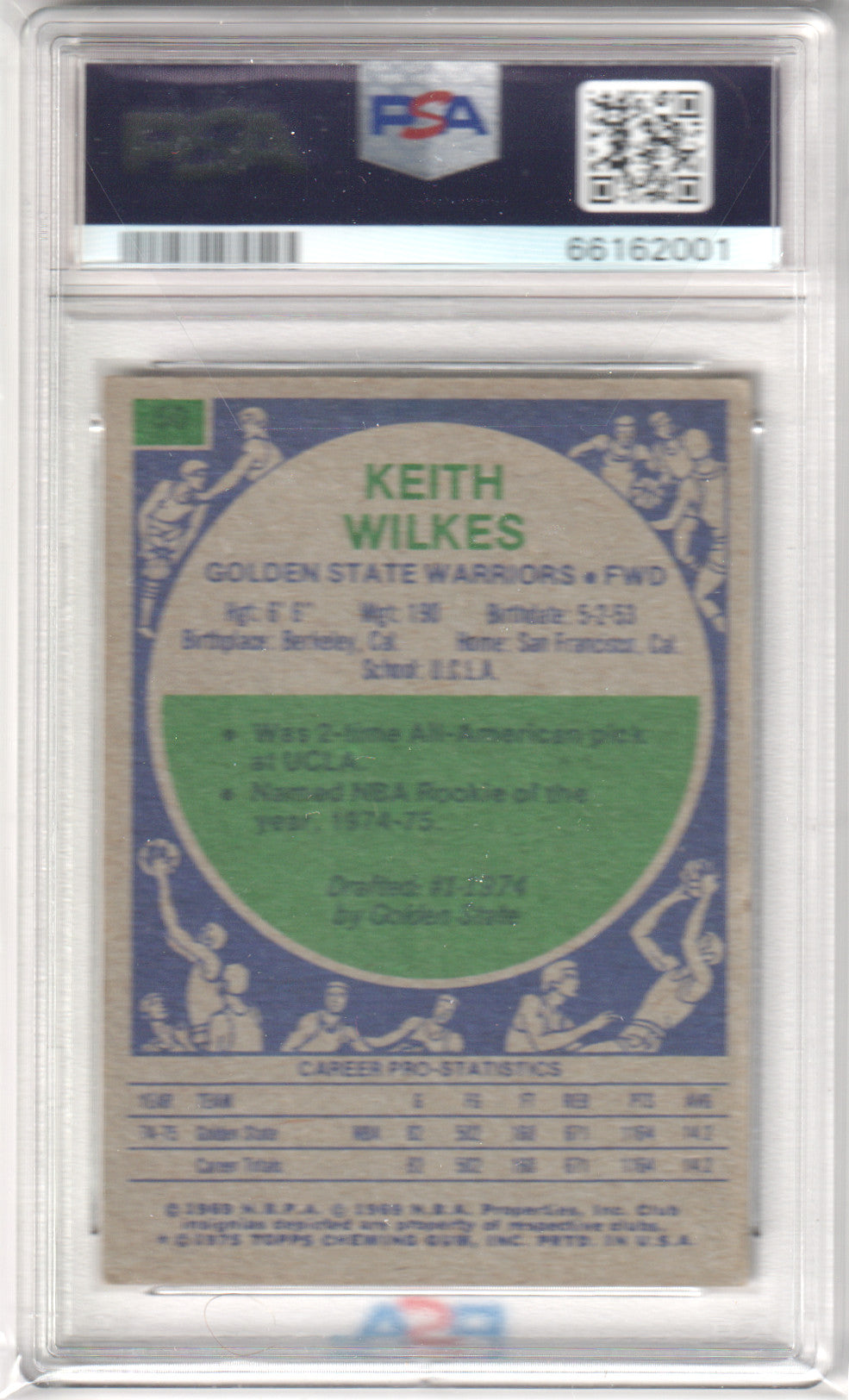 KEITH WILKES 1975-76 Topps #50 PSA 4 VG-EX - WARRIORS
