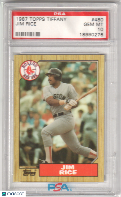 JIM RICE 1987 Topps Tiffany #480 PSA 10 GEM MINT - RED SOX