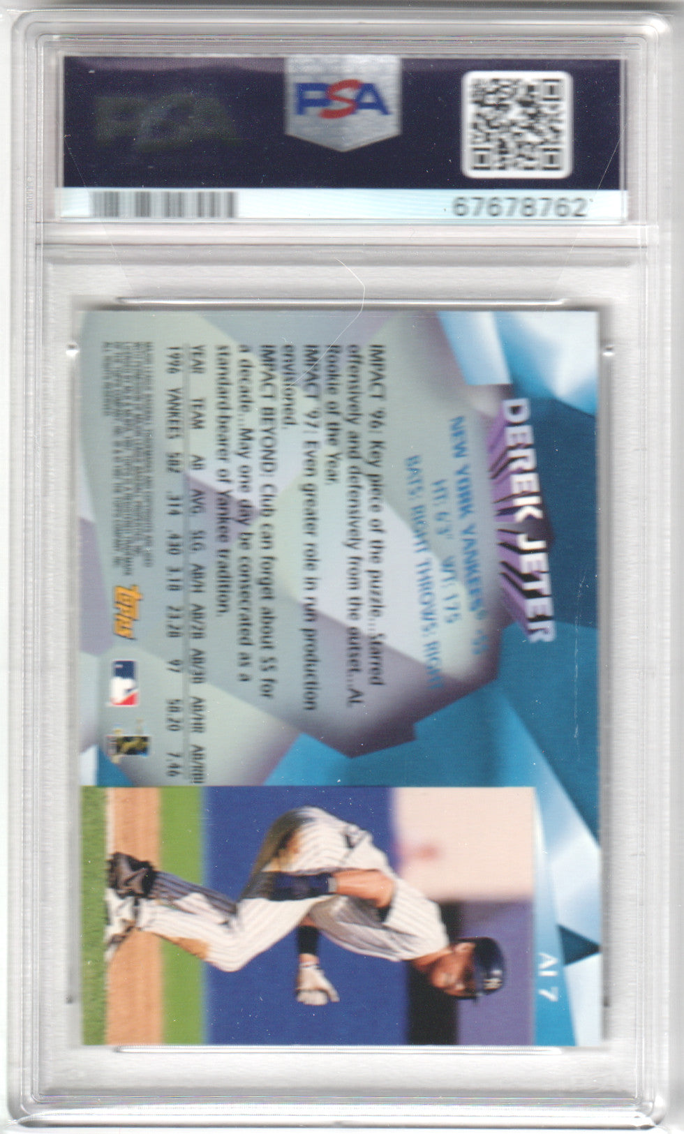 DEREK JETER 1997 Topps Awesome Impact #AI7 PSA 9 MINT - YANKEES