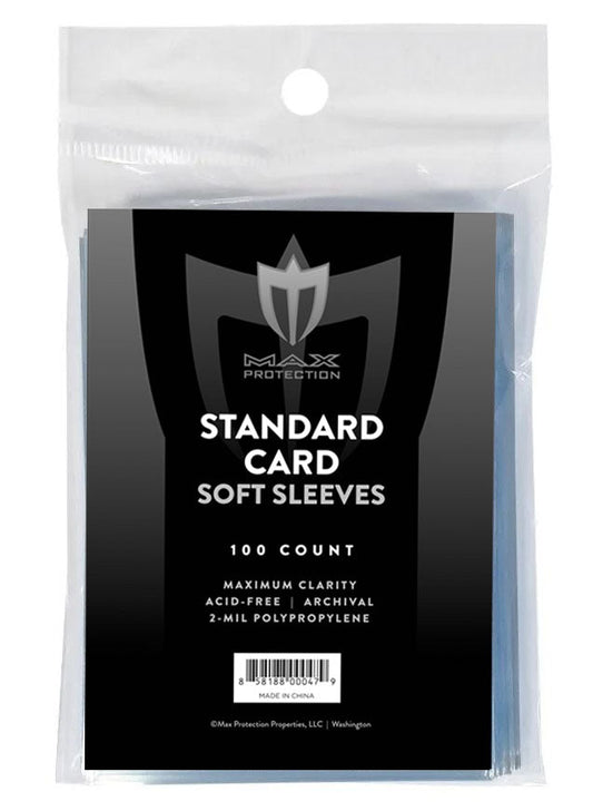 1000ct (10 Packs) Max Pro Black Label Soft Card Sleeves for Standard Size Trading Cards - Columbia Hobby - Sports Card Boxes - Toploaders - Card Savers
