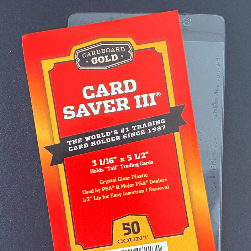 1000ct Case Card Saver 3 Semi-Rigid Holder Cardboard Gold