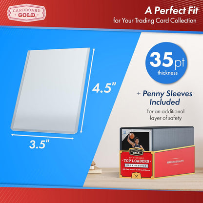 1000ct Case Regular Card Toploaders / Soft Sleeves Combo - 35pt - Columbia Hobby - Sports Card Boxes - Toploaders - Card Savers