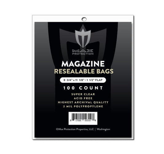 1000ct Case Resealable Magazine Bags - 8 - 3/4x11 - 1/8 - Columbia Hobby - Sports Card Boxes - Toploaders - Card Savers
