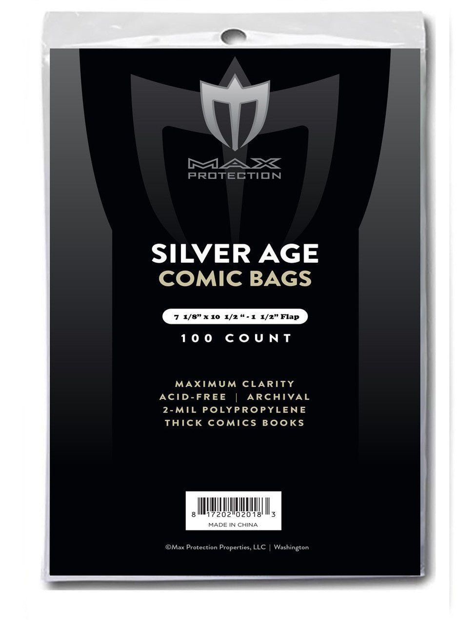 1000ct Case Silver / Regular Comic Bags - 7 - 1/8x10 - 1/2" - Columbia Hobby - Sports Card Boxes - Toploaders - Card Savers