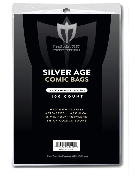 1000ct Case Silver / Regular Comic Bags - 7 - 1/8x10 - 1/2" - Columbia Hobby - Sports Card Boxes - Toploaders - Card Savers