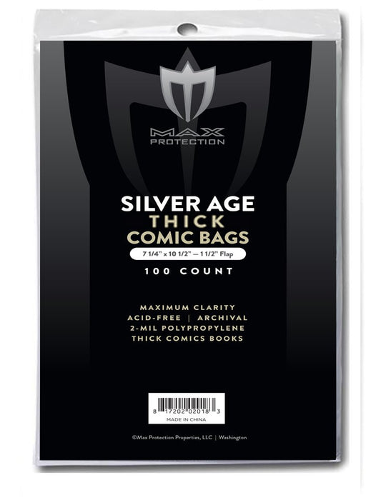 1000ct Case Silver / Regular Thick Comic Bags 7 - 1/4 x 10 - 1/2 - Columbia Hobby - Sports Card Boxes - Toploaders - Card Savers