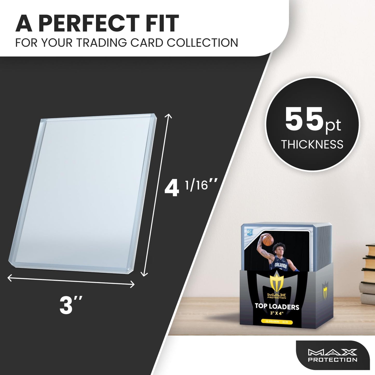 1000ct Case Ultra Max Pro 55pt Trading Card Toploaders | Crystal Clear Holders - Columbia Hobby - Sports Card Boxes - Toploaders - Card Savers
