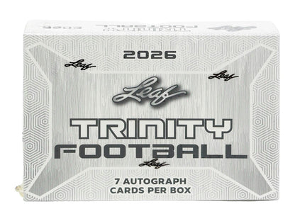 2026 Leaf Trinity Football Hobby Box
2026 Leaf Trinity Football autograph trading card
Leaf Trinity Football rookie autograph memorabilia card
2026 Leaf Trinity Football Quadzilla multi-signed autograph card