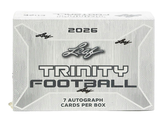 2026 Leaf Trinity Football Hobby Box
2026 Leaf Trinity Football autograph trading card
Leaf Trinity Football rookie autograph memorabilia card
2026 Leaf Trinity Football Quadzilla multi-signed autograph card
