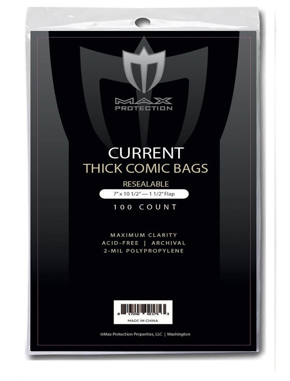 100ct Pack Current / Modern Resealable Thick Comic Bags - 7 x 10 1/2 - Columbia Hobby - Sports Card Boxes - Toploaders - Card Savers