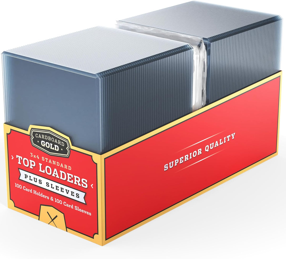 100ct Pack Regular Card Toploaders / Soft Sleeves Combo - 35pt 100ct Pack Regular Card Toploaders / Soft Sleeves Combo - 35pt