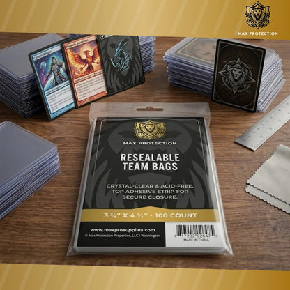 100ct Pack Resealable Team Bags / Sleeves - Max Protection - Columbia Sports Cards