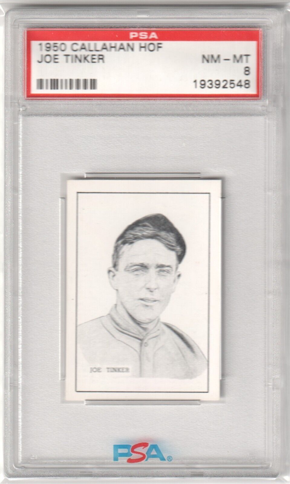 JOE TINKER 1950 Callahan HOF PSA 8 NM-MT - CUBS