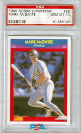 MARK McGWIRE 1990 Score Superstar #25 PSA 10 GEM MINT - ATHLETICS