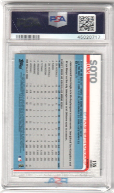 JUAN SOTO 2019 Topps Chrome Xfractor Star Rookie #155 PSA 9 MINT - NATIONALS