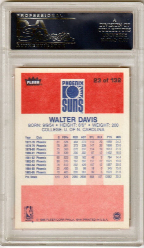 WALTER DAVIS 1986-87 Fleer #23 PSA 9 MINT - SUNS