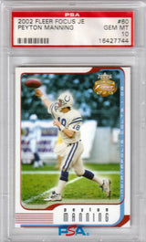 PEYTON MANNING 2002 Fleer Focus JE #60 PSA 10 GEM MINT - COLTS POP 11