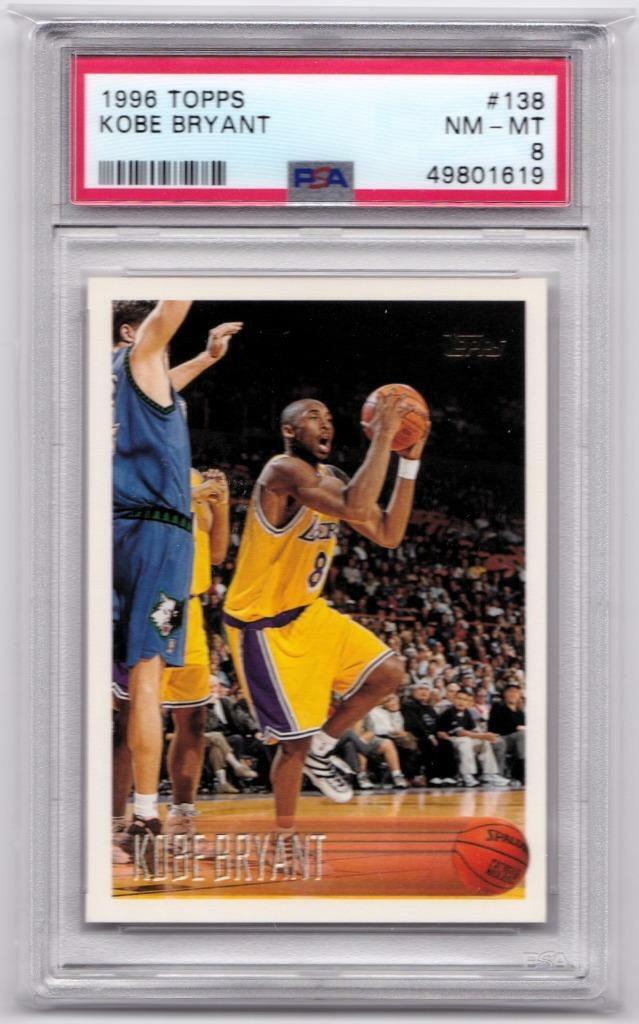 1996-97 Topps #138 KOBE BRYANT Rookie RC PSA 8 NEAR MINT - LAKERS 🔥🔥🔥