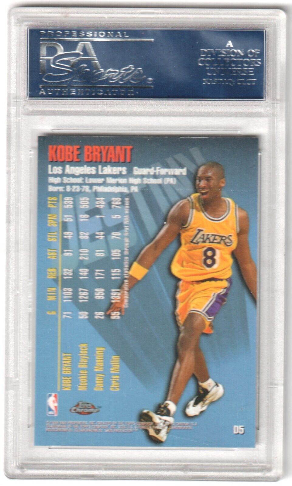 KOBE BRYANT 1997-98 Topps Chrome Destiny #D5 - PSA 10 - GEM MINT - LAKERS