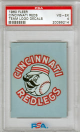 CINCINNATI REDS 1960 Fleer Team Logo Decals PSA 4 VG-EX