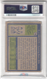 O.J. SIMPSON 1972 Topps #160 PSA 7 N M - BILLs