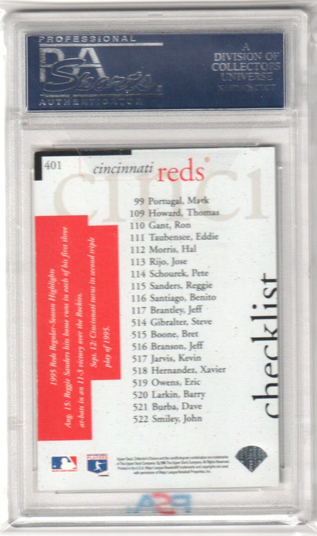 BARRY LARKIN 1996 UD Collector's Choice Autograph #401 PSA / DNA - REDS