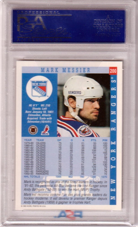 MARK MESSIER 1993 Score #200 PSA 10 GEM MINT - RANGERS POP 6