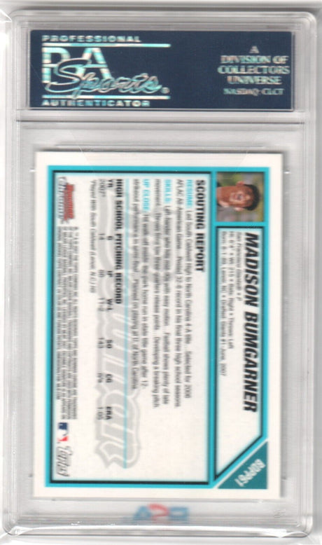 MADISON BUMGARNER 2007 Bowman Chrome Draft #BDPP61 PSA 10 GEM MINT - GIANTS