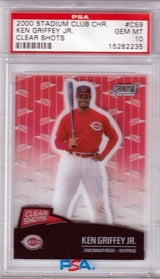 KEN GRIFFEY JR 2000 Topps Stadium Club Chrome Clear Shots PSA 10 GEM MINT POP 20