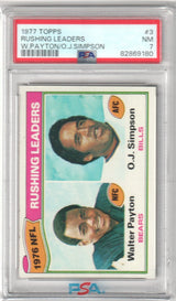 WALTER PAYTON O.J. SIMPSON 1977 Topps #3 PSA 7 NM - BILLS BEARS