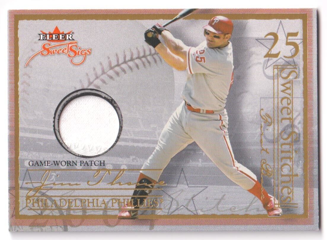 JIM THOME 2004 Fleer Sweet Sigs Game Worn Patch SSP #/50 Gold - PHILLIES