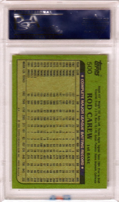 ROD CAREW 1982 Topps #500 PSA 9 MINT - ANGELS