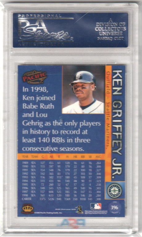 KEN GRIFFEY JR 1999 Pacific Action #396 PSA 10 GEM MINT - MARINERS