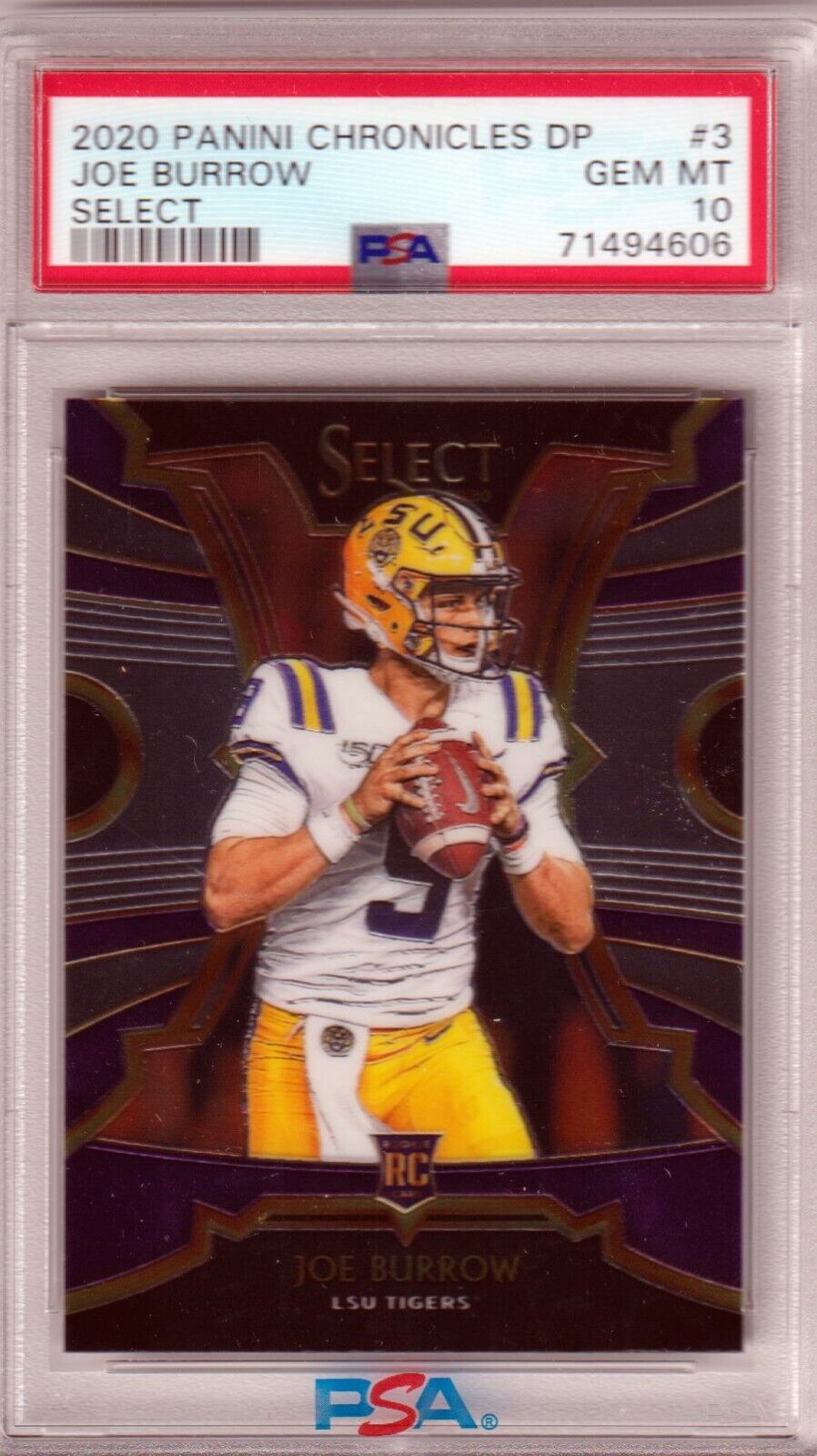 JOE BURROW 2020 Panini Chronicles Select RC Rookie #3 PSA 10 GEM MINT BENGALS