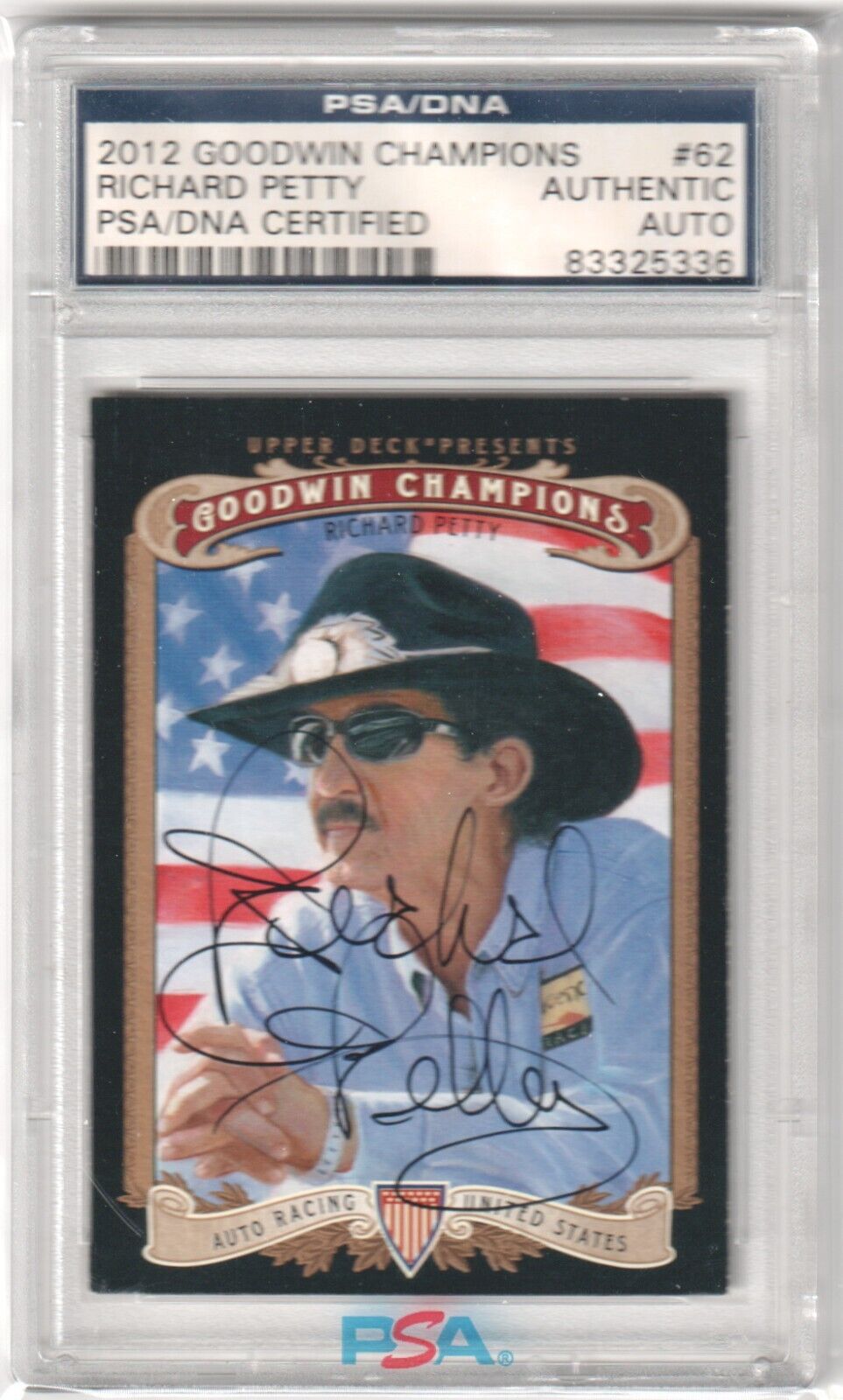 RICHARD PETTY 2012 UD Goodwin Champions Autograph Auto #62 PSA / DNA Certified