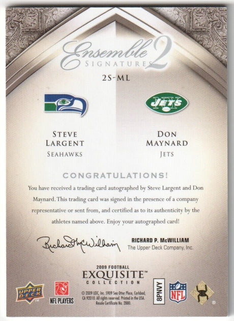 STEVE LARGENT DON MAYNARD 2000 Upper Deck Exquisite Autograph Auto #/35