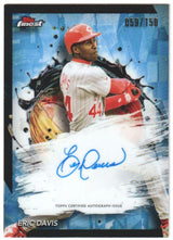 ERIC DAVIS 2024 Topps Finest Sky Blue Refractor Autograph Auto #/150 - Reds