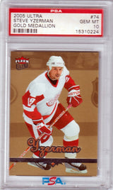 STEVE YZERMAN 2005 Fleer Ultra Gold Medallion #74 PSA 10 - RED WINGS