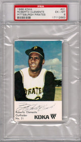 ROBERTO CLEMENTE 1968 KDKA #21 PSA 6 EX-MT - PIRATES