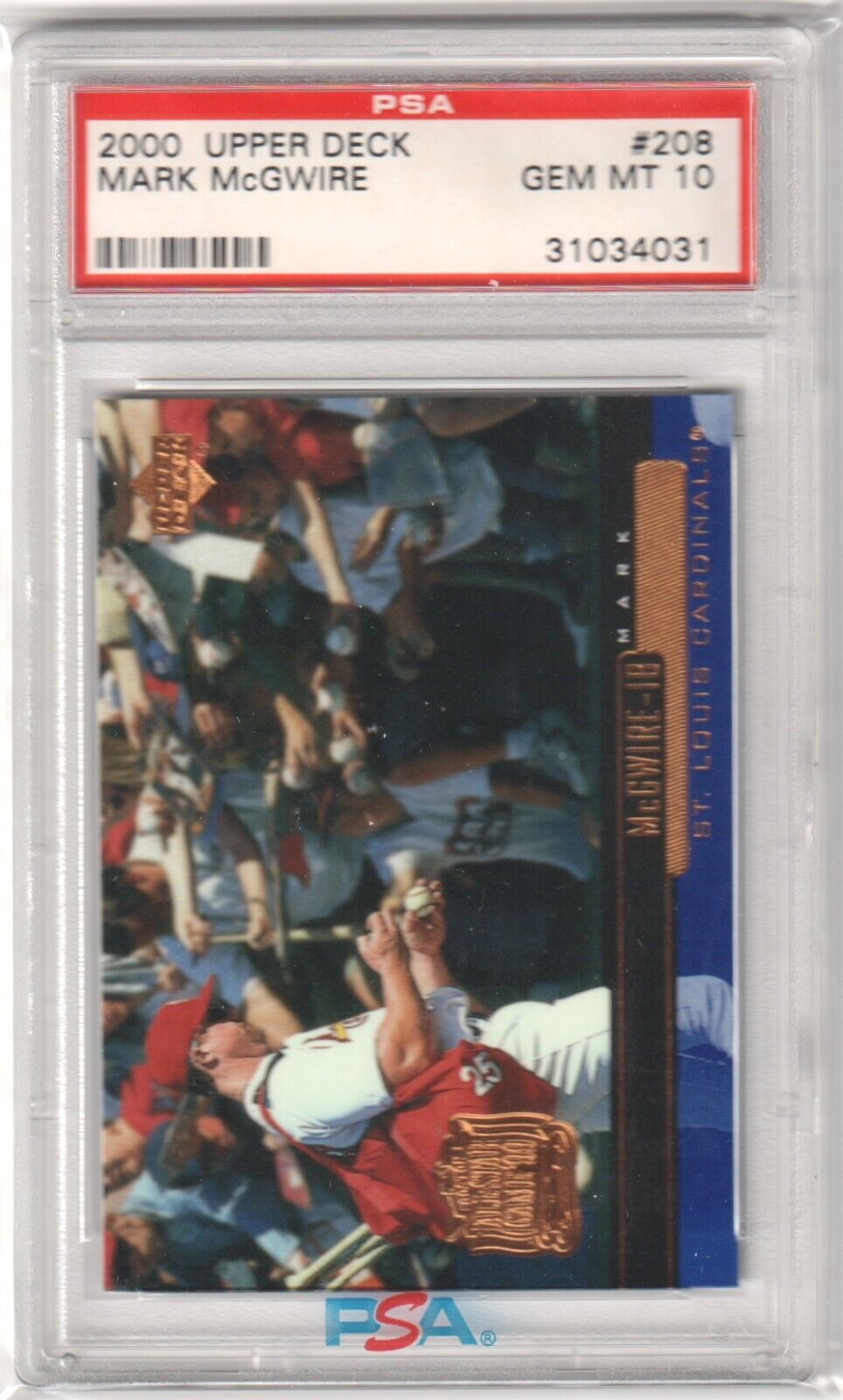 MARK McGWIRE 2000 Upper Deck #208 PSA 10 GEM MINT - CARDINALS