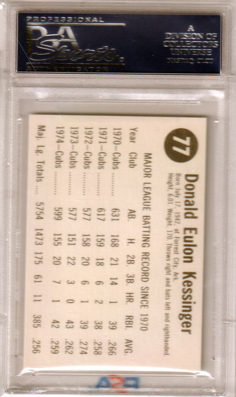 DON KESSINGER 1975 Hostess #77 PSA 10 GEM MINT - CUBS