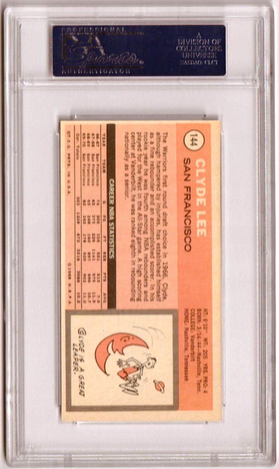 CLYDE LEE 1970-71 Topps #144 PSA 9 MINT - WARRIORS