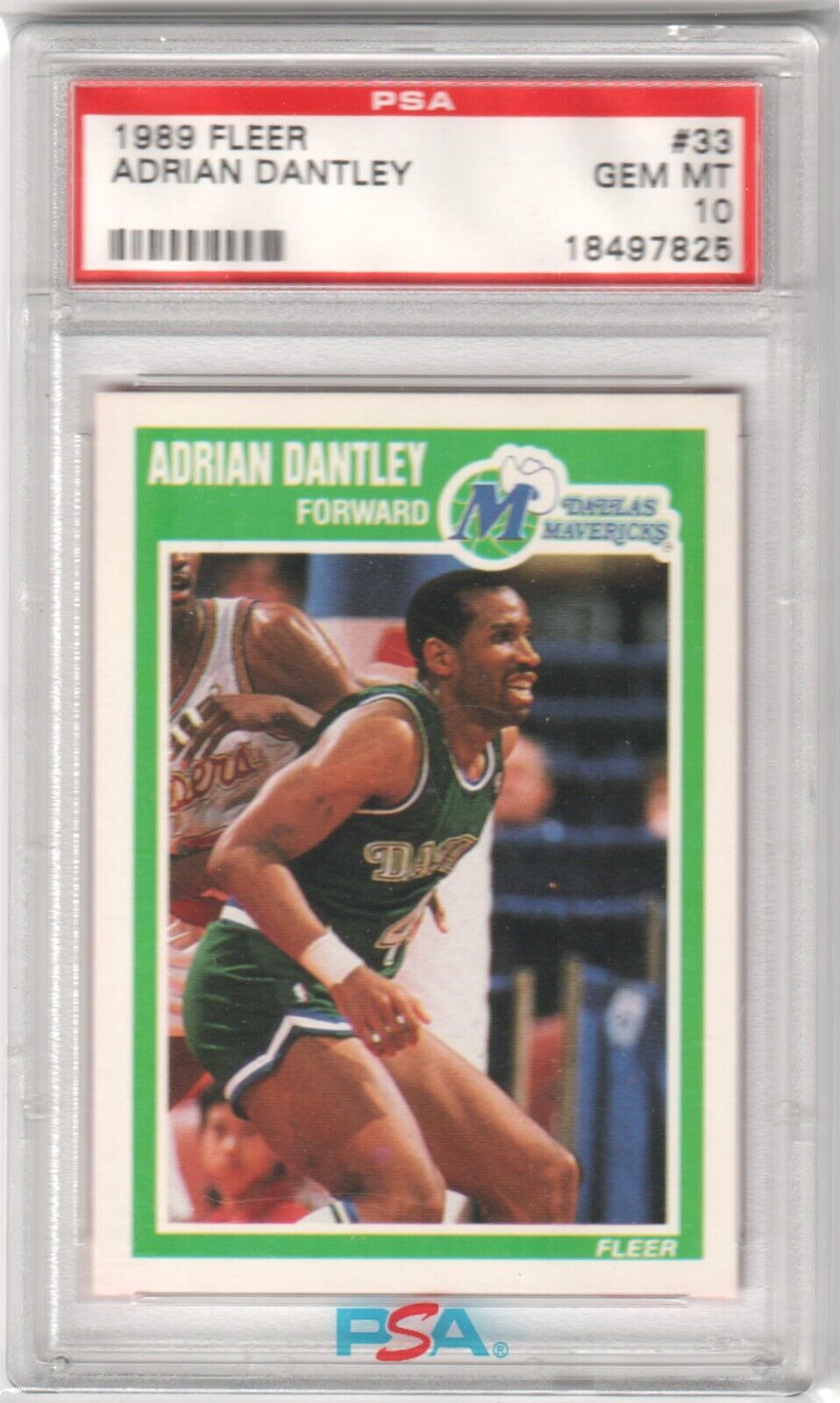 ADRIAN DANTLEY 1989-90 Fleer #33 PSA 10 GEM MINT - MAVERICKS