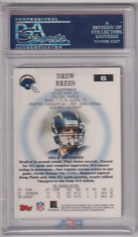 DREW BREES 2002 Topps Pristine #6 PSA 10 GEM MINT - CHARGERS SAINTS